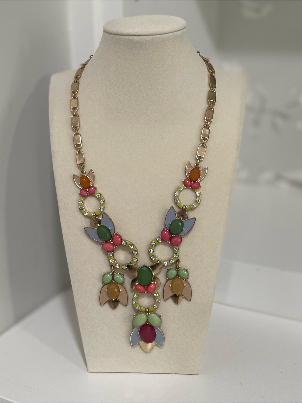 Unbranded Statement Necklace Garden Party Tulip Gold Tone Boho Art Deco Bold